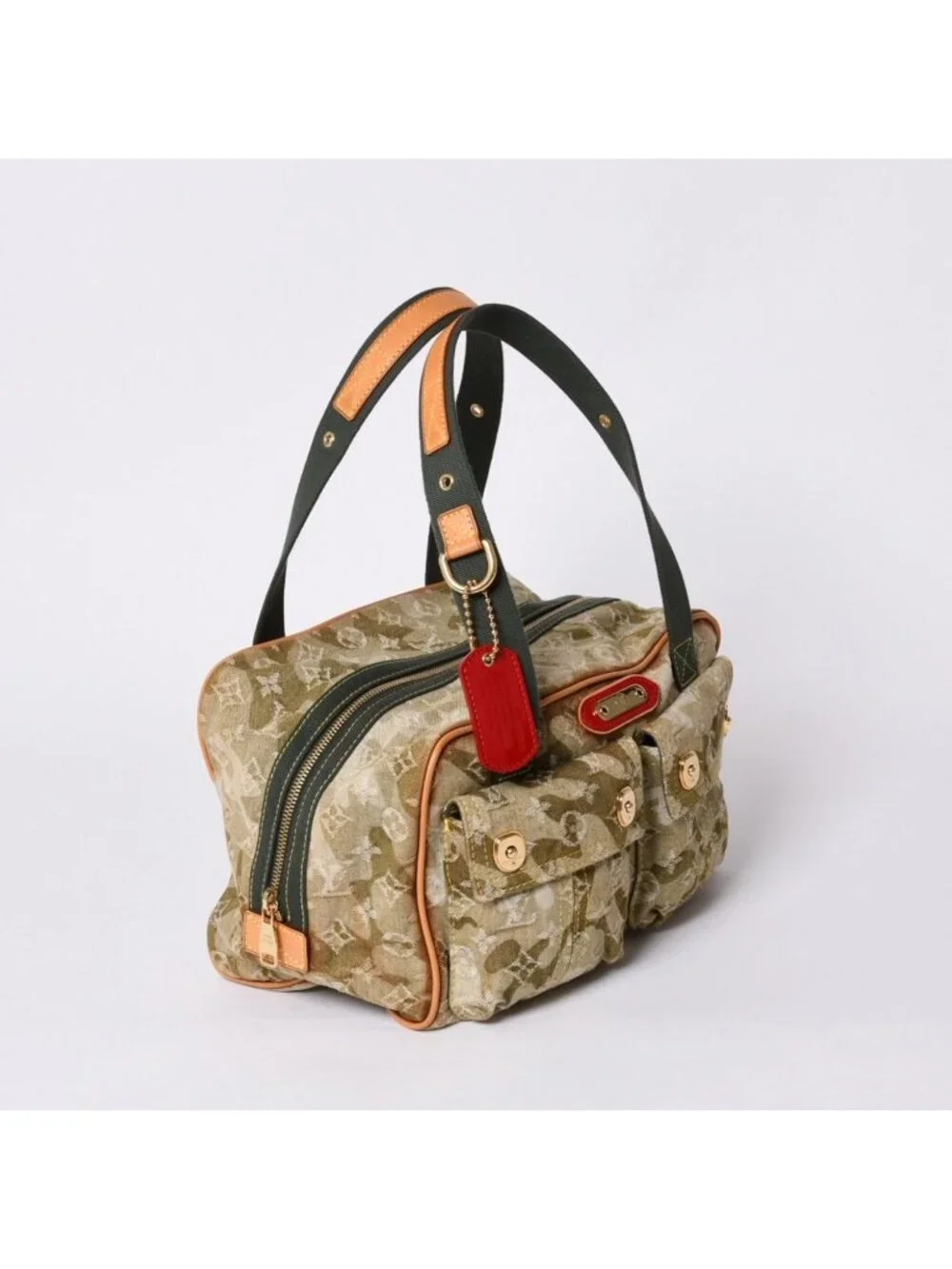 Louis Vuitton Monogram Moflage Denim Jasmine Handbag Khaki Takashi Murakami
